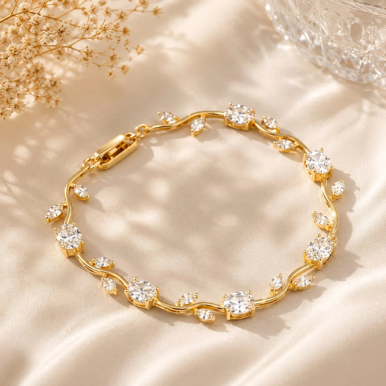 Golden Tulip Vine Bracelet mehtab.pk