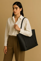 Vintage Moon leather tote bag for women, brown textured office handbag by Mehtab.pk