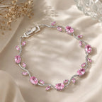 Silver Tulip Vine pink Bracelet Mehtab.pk.