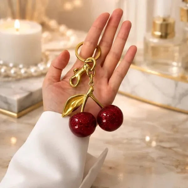 SPARKLING CHERRY KEYCHAIN Mehtab.pk