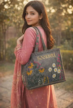 SOORHRI Embroidered Jute Tote Bag Mehtab.pk